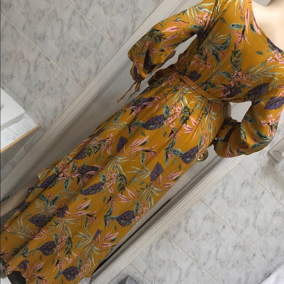 LAST 1! SIZE SMALL! Mustard & Lilac Maxi Dress - Picture 8 of 8